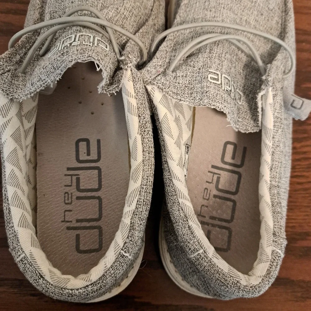 Hey Dude Wally Linen Iron Grey Men's Slip On Loafers Size 12 110793901